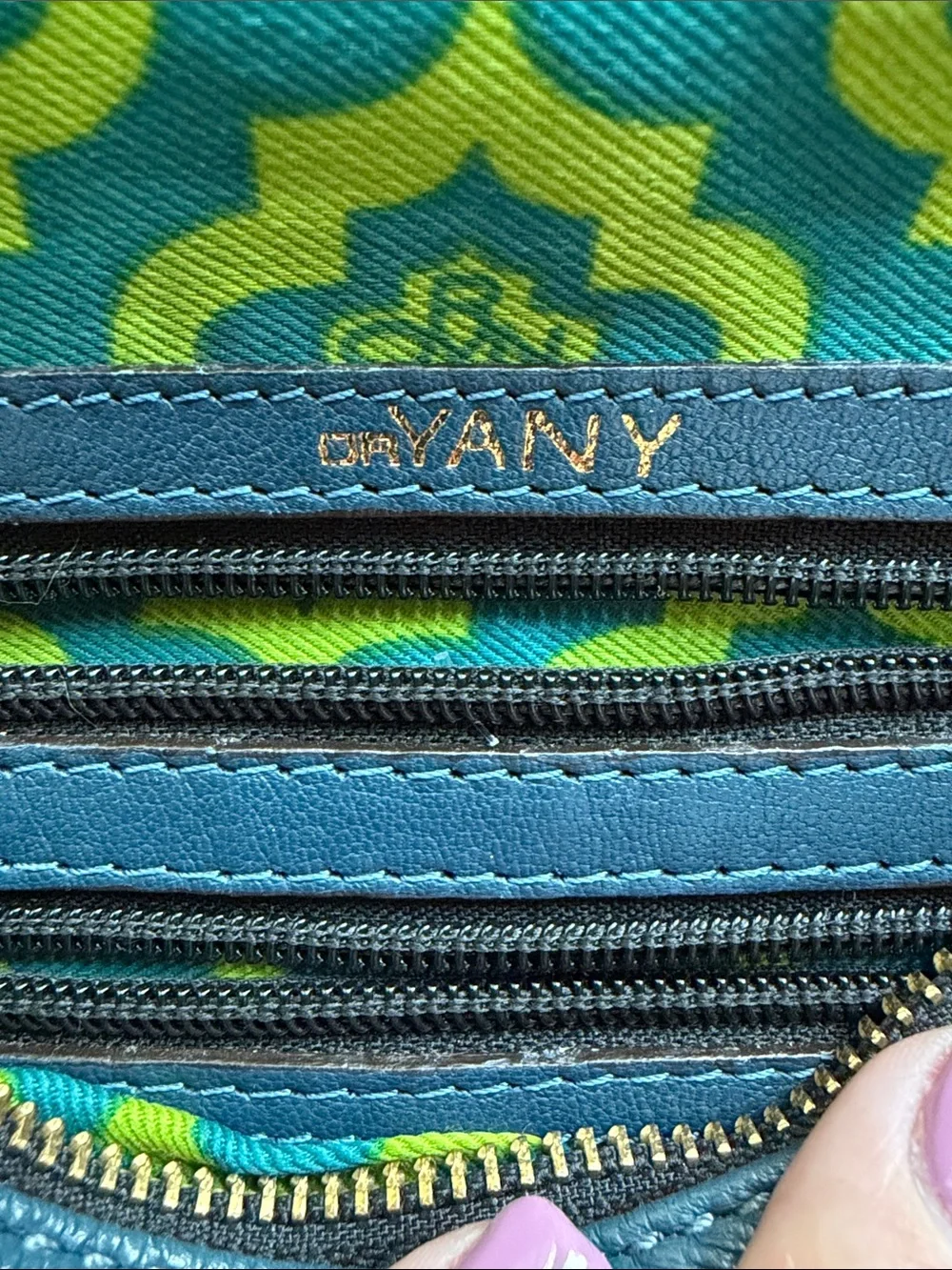 orYANY Teal Leather Fringe Hobo Bag